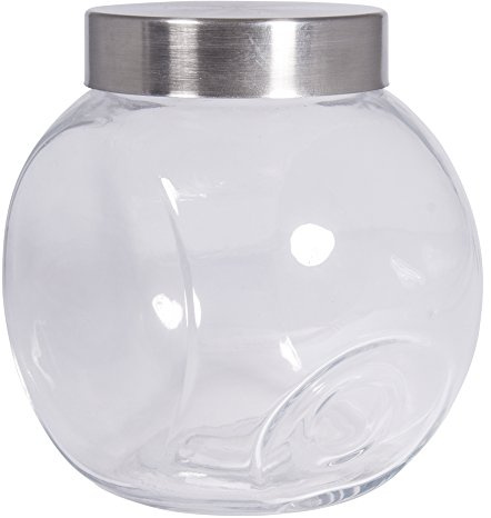Rayher 46162000 Bonbonglas, Vorratsglas, mit Metall-Schraubdeckel, 16 x 13 x 16 cm, 46162000
