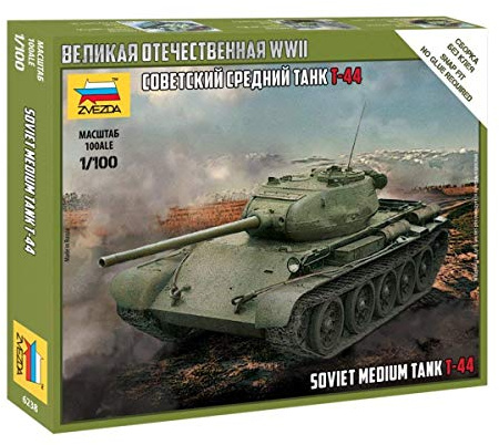 Zvezda 6238 Model to be assembled, T-44 Soviet Tank, Scale 1/100