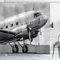 ABAKUHAUS Vintage Avion Rideau de Douche, Old Airliner, Tissu Ensemble de Décor de Salle de Bain avec Crochets, 175 cm x 180 cm, Gris Noir