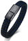 9,2 Zoll Personalisierte Inspirierende Mantra geflochtene Wrap Leder Armband Armband Manschette Armreif Ermutigung Motivationsgeschenk für Männer Jungen, So the adventure begins