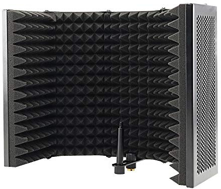 Joselin 5 Panel Faltbares Studio Mikrofon Isolation Shield Aufnahme Schallabsorber Schaumstoff Platte