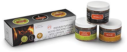 Outset Coffret cadeau Pomme, Hickory, Mesquite Smoker Chip 76533