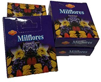 YesMandala Incienso Sac - Milflores - 4 Cajas x 10 Conos -