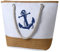 flintronic Große Strandtasche mit Reißverschluss und Innentasche Wasserdicht Strandtasche, Einkaufstasche Shopper für Damen, Schultertasche Einkaufstasche - Weiß