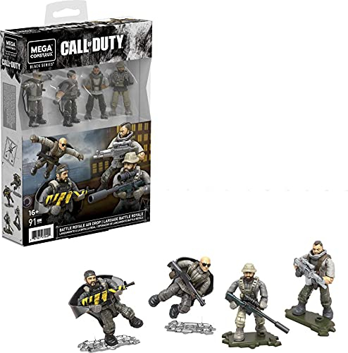 Mega Construx Black Series – GYF92 – Call of Duty Largage Battle Royale – Pack 4 Mini-Figuren mit Gelenken + Zubehör