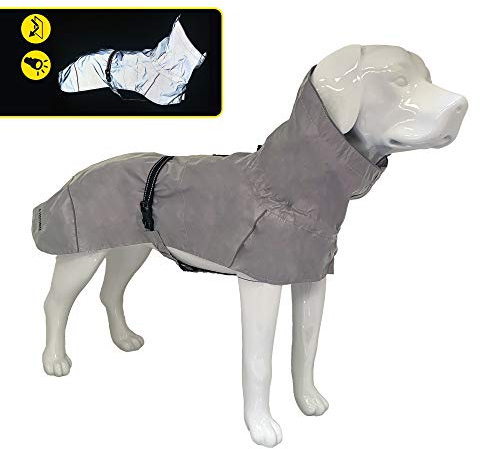 Croci Hiking - Mantel für Hunde, Regenmantel für Hunde, reflektierender Regenmantel, maximale Sichtbarkeit, thermoregulierendes Futter, hohe Sichtbarkeit, Größe 55 cm - 381 g