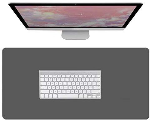 CIEEIN CIEHT Tapis de Souris Bureau Tapis de Portable Tapis de Bureau Mat Tapis de Souris en Cuir PU Gris foncé 60x120cm