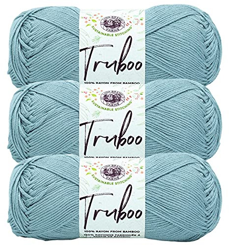 Lion Brand Yarn Truboo Strickgarn für Häkeln & Stricken, Himmelblau, 3 Stück