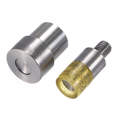 sourcing map Hand Press Machine Stud Carbon Steel and Rubber 10mm Rivet Setter Punch Dies Fasteners Tool Set