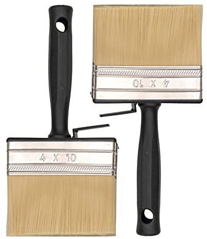 SIZAH 2 Pack Masonry Block Brush, All Purpose Paint Brush, Professional Paint Brush Ideal For Concrete, Brick Shed And Fence & More
