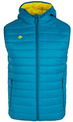 IZAS Ortil M Gilet Imbottito per Uomo Ultraleggero Resistente al Vento e Idrorepellente. Traspirante e Caldo. Con Cappuccio e Tasche Ventrali con Filamenti Cavi