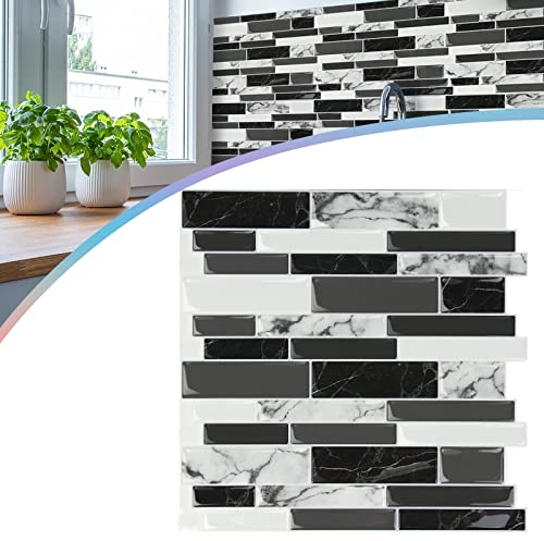 HENGMEI Fliesenaufkleber Küche Tile Stickers 3D Selbstklebende Fliesen Klebefolie Wandaufkleber für Bathroom Deckenplatten Kitchen, 10 Blätter, Type A