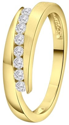 Lucardi - Damen Plattierter Ring - Schmuck - Geschenke für Frauen - Gold