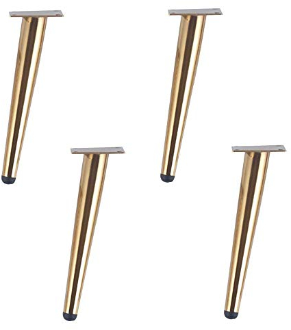 CHEWYNP Möbelbeine,Metall-Chrom-Sofabeine, konische DIY-TV-Schrankbeine, polierte Möbelfüße, austauschbarer Kleiderschrank, Badezimmerschrank, Bett, Sideboard-Beine (4 Stück),Schwarz,20cm