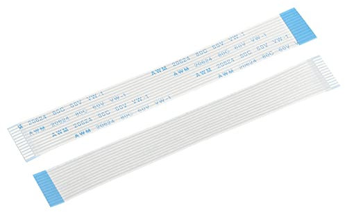 sourcing map Flexible Flat Cable Extension Ribbon Cables 12 Pins 1.0mm Pitch 100mm for 3D Printer, DIY, Camera, Screen and DVD Player Connector B Type Pack of 10