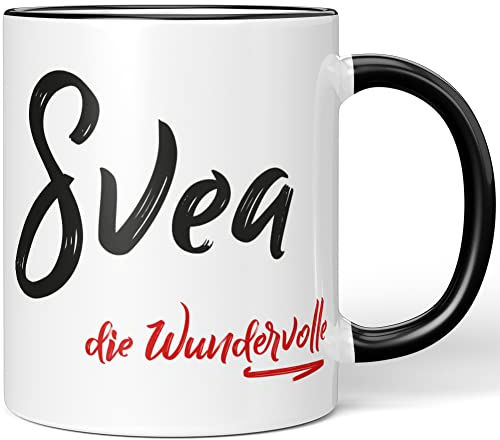 JUNIWORDS Tasse, Svea, die Wundervolle, Schwarz (5301060)