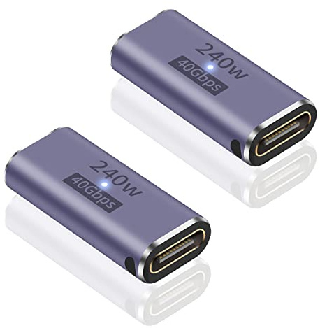 Maxhood USB C Female to Female Adapter, USB C Coupler 240W Power Delivery, 40Gbps Type C Extender Adapter with 8K@60Hz Video Compatible for iPad, MacBook,Thunderbolt 4/3, (2Pack)