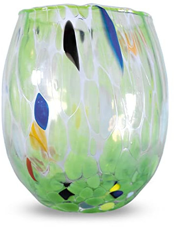 Gocce di Murano Vaso de vino elaborado según la tradición de los artesanos de Murano, vaso soplado y elaborado a mano 200 ml – Copa de vino elegante y precioso