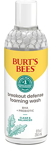 Burt's Bees BHA Breakout Defense Cleanser for All Skin Types, Washes Away Impurities & Excess Facial Oil, with Prebiotic, 1 oz.