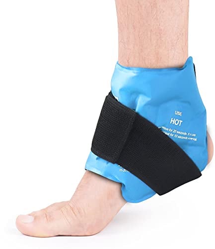NEWGO Knöchel-Eisbeutel zur Schmerzlinderung, wiederverwendbares Heiß-Kältetherapie-Gel, eiskalt für Fußverletzungen, Knöchelschwellungen, Verstauchungen, nach Operationen (Blassblau)