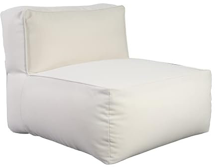FINQA Saint-Tropez Liege, Sofa ohne Armlehnen, 70x80x64 cm, Outdoor Sitzgruppe in Weiß, Liegegarnitur Garten, Balkon und Terrasse