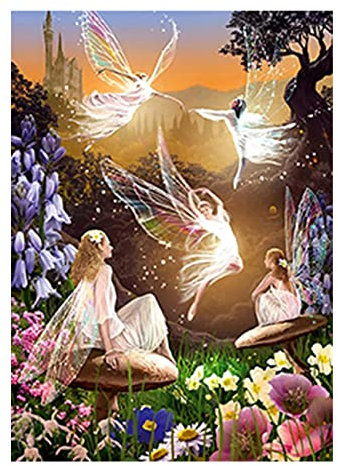 SHEGZHUC Peinture Diamant Carré Fée Papillon 40x50 cm - Tableau Perle Elfe Ange - Broderie Diamant Féérique
