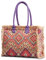 CORIOS Women Canvas Handbag Ethnic Style Tote Bag Retro Shoulder Bag with Tassels Summer Beach Bag Large Capacity Hobo Bag Bohemian Top Handle Bag for Vacation Beach Travel Daily Use Mehrfarbig C
