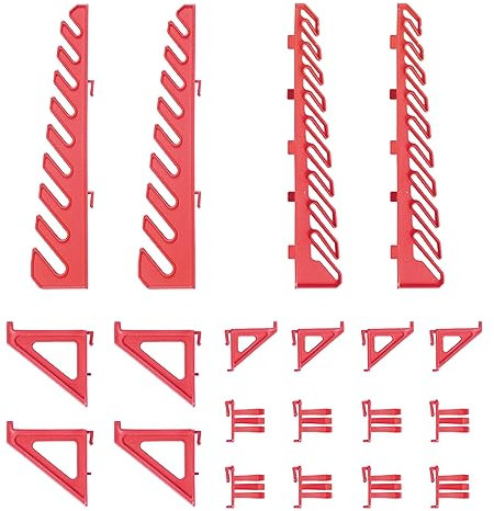 IMJ-Global Lot de 20 crochets pour panneau porte-outils | rouge | en plastique