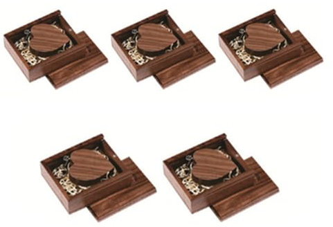 USB-Stick, USB 2.0, 32 GB, Herzform, mit Holzbox, 5 Stück (2.0, 32 GB, Herzform 2)
