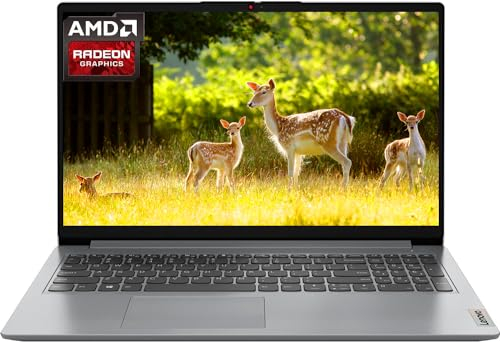 Lenovo 2024 IdeaPad 1 15.6 Students Laptop, AMD Athlon Silver 7120U Processor, 4GB LPDDR5 RAM, 128GB SSD, AMD Radeon Graphics, Wi-Fi 6, Anti-Glare, Windows 11 Home S, SD Card Reader, Cloud Grey