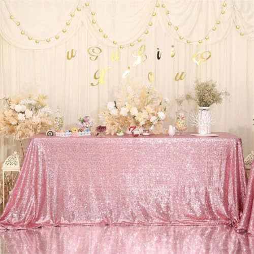 Eternal Beauty Sequin Tablecloths Rectangle Fuchsia Pink 152 x 305 cm wedding Halloween Chrismas Party Banquet New Year’s Day