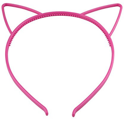 SYSUII Lot de 12 serre-têtes avec oreilles de chat - En plastique - Pour femmes et filles - Pour la vie quotidienne et les fêtes - Rose vif