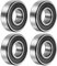 sourcing map 6204-2RS Rillenkugellager, 4 Stück 20 x 47 x 14mm C3 Doppelt gummierte Chromstahl-Lager, Schwarz