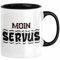 München Servus Tasse Geschenk Heimat Münchener Geschenkidee Kaffee-Becher Bayern Servus (Schwarz)