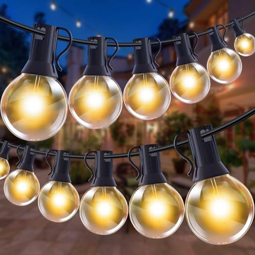 LED Lichterkette Außen - 20M Outdoor Lichterkette Strom 30+2 LED Glühbirnen Wetterfest IP44 Wasserdicht Balkon Lichterketten Innen Aussen Lichterketten für Terrasse Garten Hochzeiten Partys (20M 30+2)