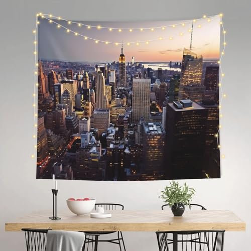 Wandteppich für Wohnzimmer, Wandbehang, New York City, Wanddekoration für Schlafzimmer, ästhetische Dekoration, Wandteppich für Bettwäsche, Wohnheim (330 x 392 cm)
