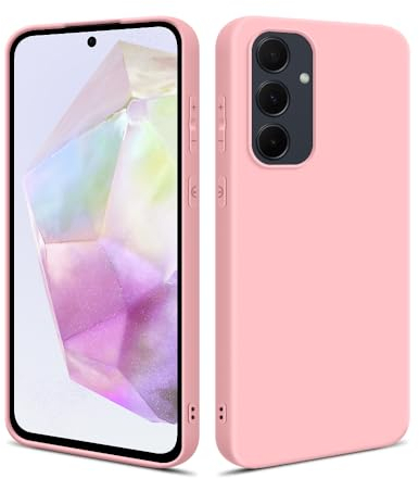 HS Products HSP Cover per Samsung Galaxy A35 5G [repellente alla polvere] Custodia protettiva in silicone TPU premium | antigraffio antiurto | Protezione della fotocamera | Vestibilità sottile | Rosa