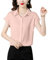 Camicetta Donna Nuova Camicia Estiva in Raso Seta Elegante Top da Donna Bluse e Camicie a Ma Corte Moda Abbigliamento Donna-Rosa-M