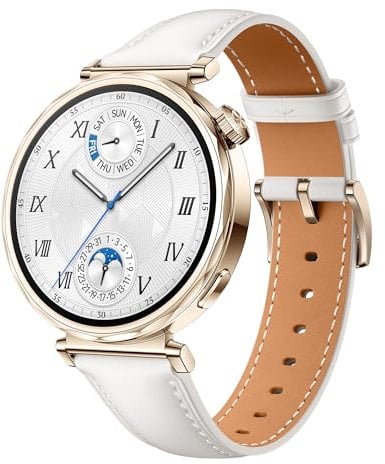 HUAWEI Watch GT 5 41mm Montre Connectée, Design aux Lignes épurées, Nouvelle expérience de Course à Pieds et de Cyclisme, Suivi de la santé, Jusqu'à 7 Jours d'autonomie, iOS & Android, Blanc(Cuir)