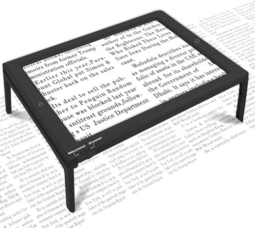 NZQXJXZ 5X Lupa con Luz, Lupa Lectura con 50 Luces LED, Lente más Grande, Soporte Plegable Manos Libres para Personas Mayores, Libros, Joyas, Trabajo, Costura, Lectura, Mala Vista
