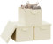 WOLTU Aufbewahrungsbox mit Deckel 3 Stück, aus Polyesterstoff, für Schlafzimmer, Arbeitszimmer, Wohnzimmer, Organizer Box mit Griffen, für Kleidung Spielzeug, faltbar, Creme, 48x30x36 cm