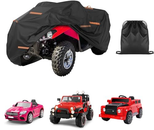 Kids Electric Car Cover Waterproof 420D Car Toy Cover Kids Ride-On Toy Car Cover Universal with Waterproof Strip, Reflective Strips and Windproof Buckles (120 * 80 * 60cm)