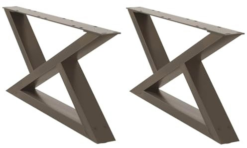 vidaXL Pieds de Table Basse 2 pièces Acier Naturel 70 x (30-31,3) cm Acier