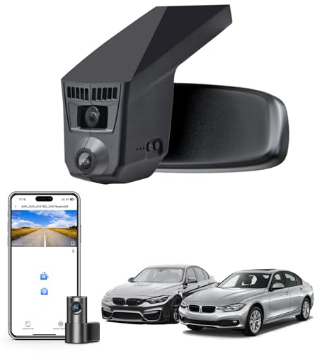 Mangoal Front 4K & Rear 1080p Dash Cam for BMW 3-Series Gen6 F30 F31 F34 F35 2012 2013 2014 2015 2016 2017 2018 Select 2019 M3 F80(Model C), OEM Style, 2160P UHD Video, WiFi & APP, 128GB Card