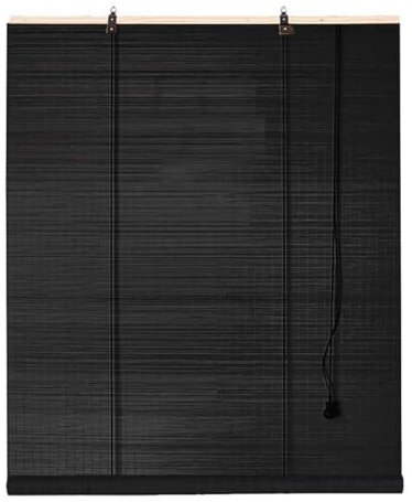 Store en Bambou Stores Enrouleur pour Enrouleur sans Perçage Rideau De Roseau Naturel 50 60 70 80 90 100 110 120 130 140 150 160cm Store Occultant Intimité Pare-Soleil(Noir)