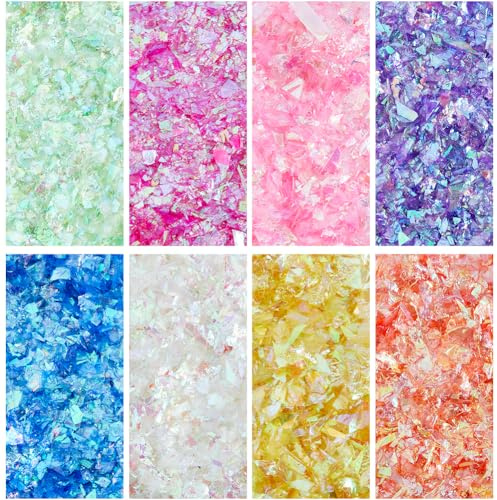DICOSMETIC 120G 8 Farben Kunststoff Nail Art Glitter Festival Körperglitzer Glitzer Pailletten Gesicht Herz Stern Glitzer Konfetti for Nail Art Supplies, Gel Polish, Schleim Mikroperlen Zubehör