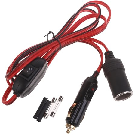 HAISENG Rallonge 12 V 24 V avec commutateurs prise mâle vers femelle pour voiture - Câble d'alimentation électrique avec prise