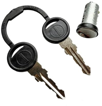 Replacement Caravan Door Lock Barrel with 2 Keys – Fits Hartal & Vecam Door Locks – Short Tang – Secure Motorhome & Campervan Access – Easy Install