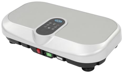 Vibrationsplatte Verstellbares Rüttelplatte mit LED-Anzeige und Eingebauter Lautsprecher Kompakte Vibrationsplattform Tragkraft 150kg für Zuhause, Büro, Studio und Yoga Raum
