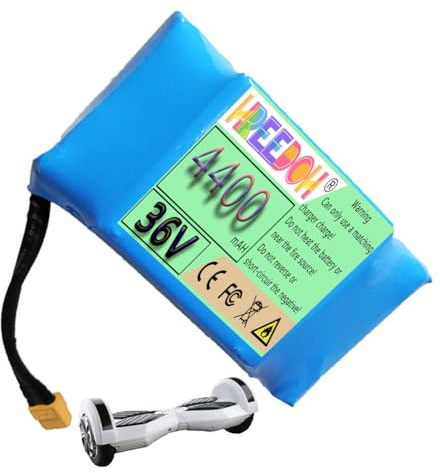 FREEDOH 36V Elektroroller-Akku, 36V Hoverboard-Akku, 36V 4,4Ah Li-Ionen-Akkus für 0-158,4W Motor-Kit mit BMS